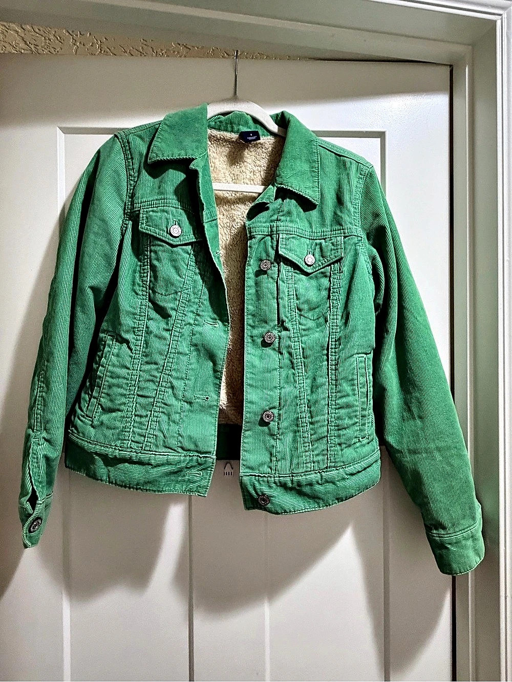 Gap Sherpa-Lined Corduroy Icon Jacket Green Small